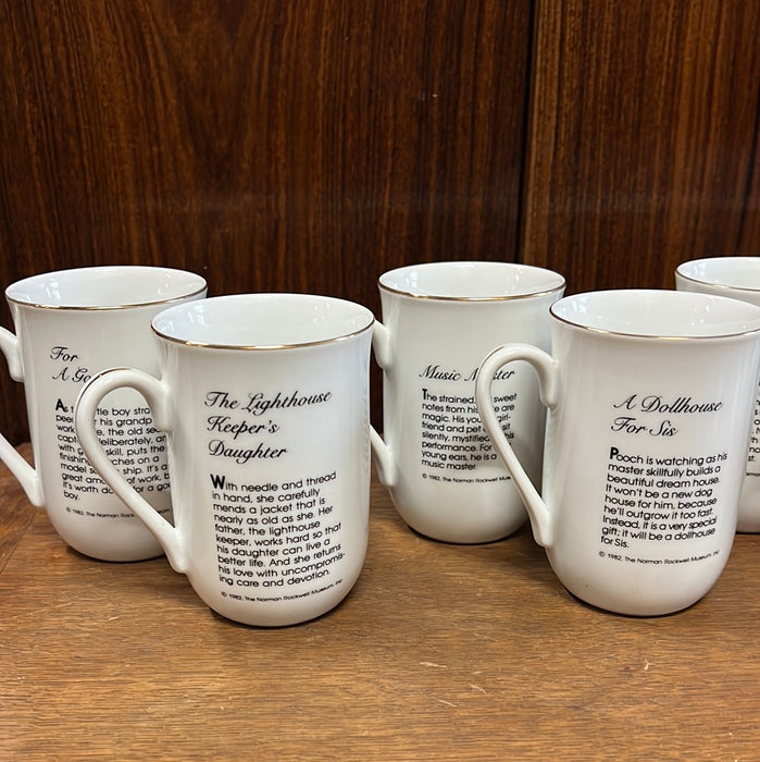 SET OF 8 NORMAN ROCKWELL MUGS