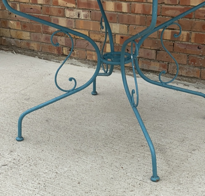 FRENCH IRON TURQUOISE TABLE FROM PARIS