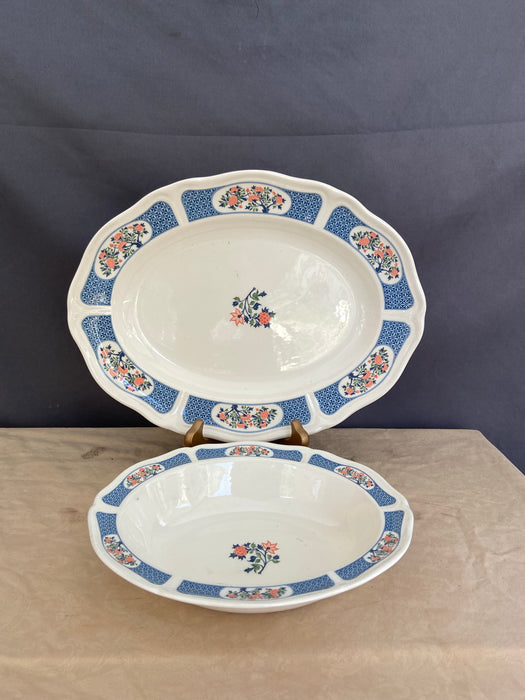 ENGLISH WEDGEWOOD KYOTO PLATTER AND BOWL SET