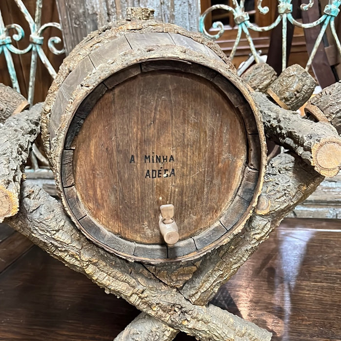BARREL DECANTER SET WITH BARK