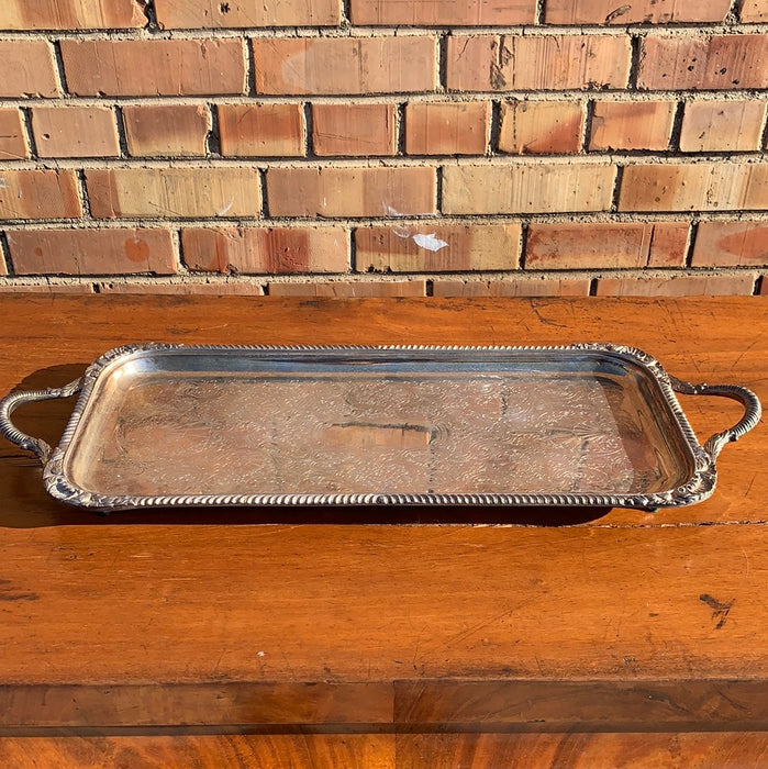 SHEFFIELD RECTANGULAR SILVER PLATE TRAY WITH HANDLES