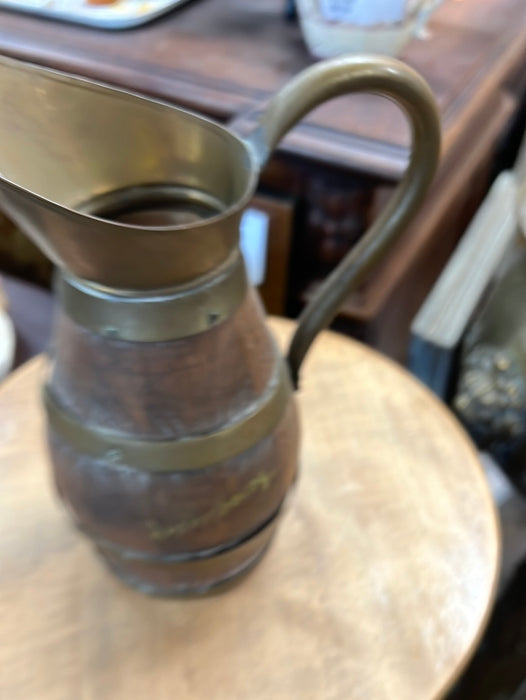 TINY BARREL PITCHER WITH BRASS