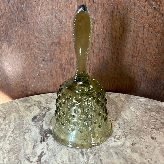 GREEN PATTERN GLASS BELL