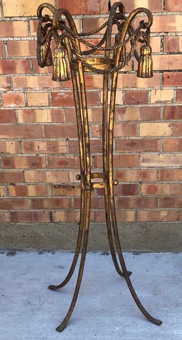 TASSEL SWAGGED GOLD IRON PLANT STAND