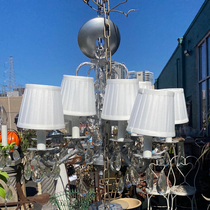 SILVER CHANDELIER WITH SHADES