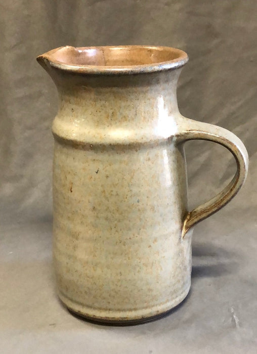 SMALL GREY HAND THROWN POTTERY PITCHER