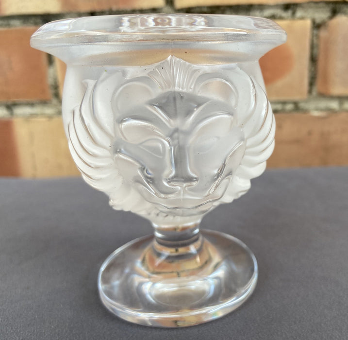 2-HEADED CRYSTAL LION LALIQUE CIGARETTE HOLDER