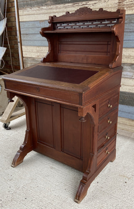 WALNUT DAVENPORT 1880'S DESK