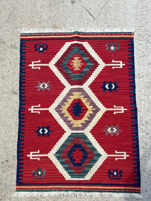 RED NATIVE AMERICAN 2' X 3' RUG