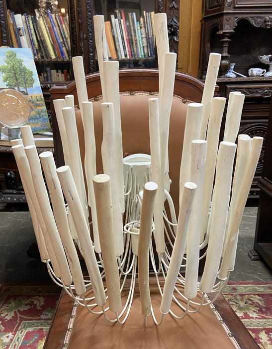 CONTEMPORARY 3-LIGHT WHITE TWIG AND WIRE SCONCE