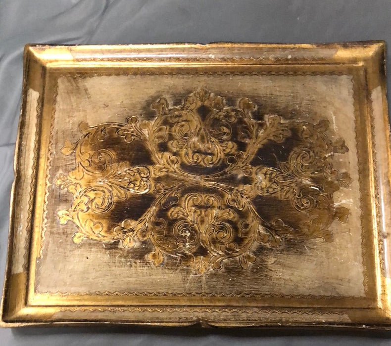 RECTANGULAR GOLD FLORENTINE TRAY