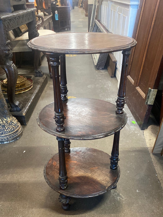 SMALL ROUND OAK FRENCH TIERED DESSERT TABLE