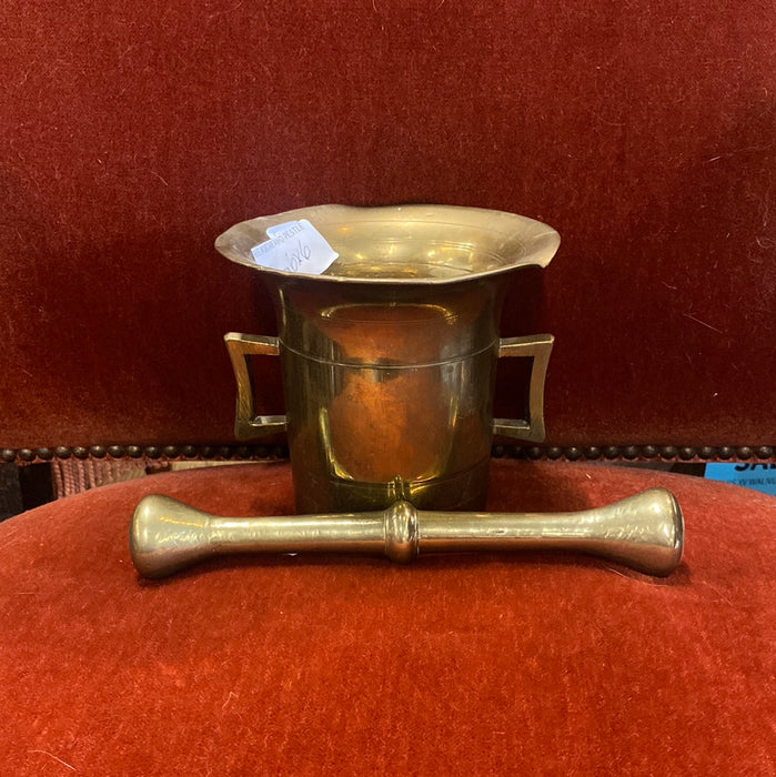 BRASS MORTAR AND PESTLE