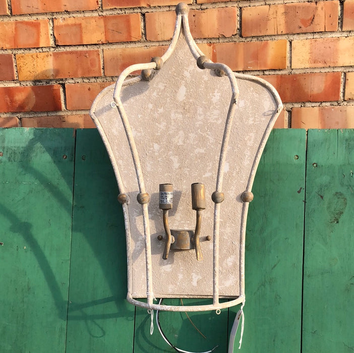WHITE AND GREY PAINTED SCONCE