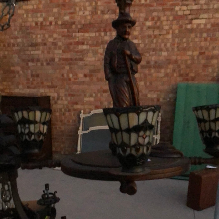 4 LIGHT BRITTANY CHANDELIER WITH STAINED GLASS SHADES
