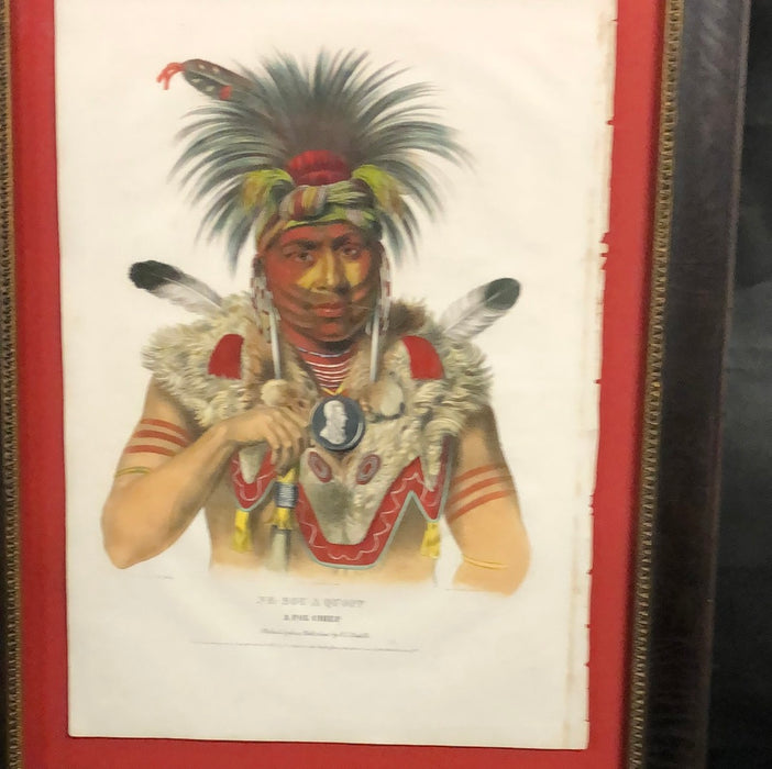 NICELY FRAMED AND MATTED INDIAN PRINT