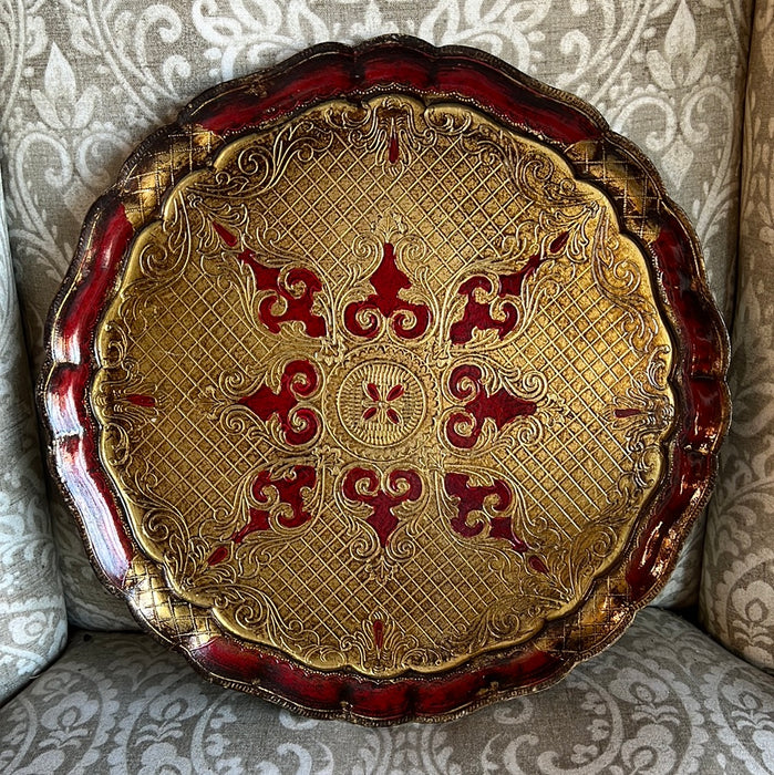 SMALL ROUND FLORENTINE TRAY