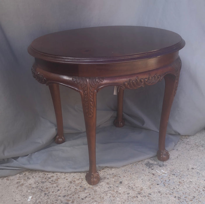 OVAL LAMP TABLE WITH CLAWFEET BY LANE-AS FOUND