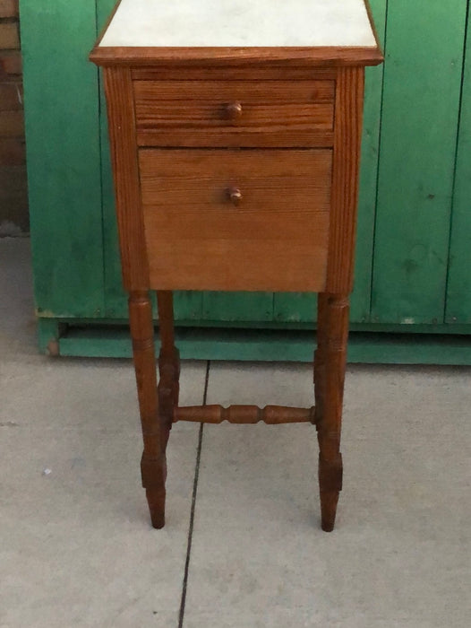 PITCH PINE MARBLE TOP STAND