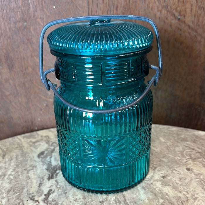 AVON TURQUOISE GLASS CANNING JAR - EACH