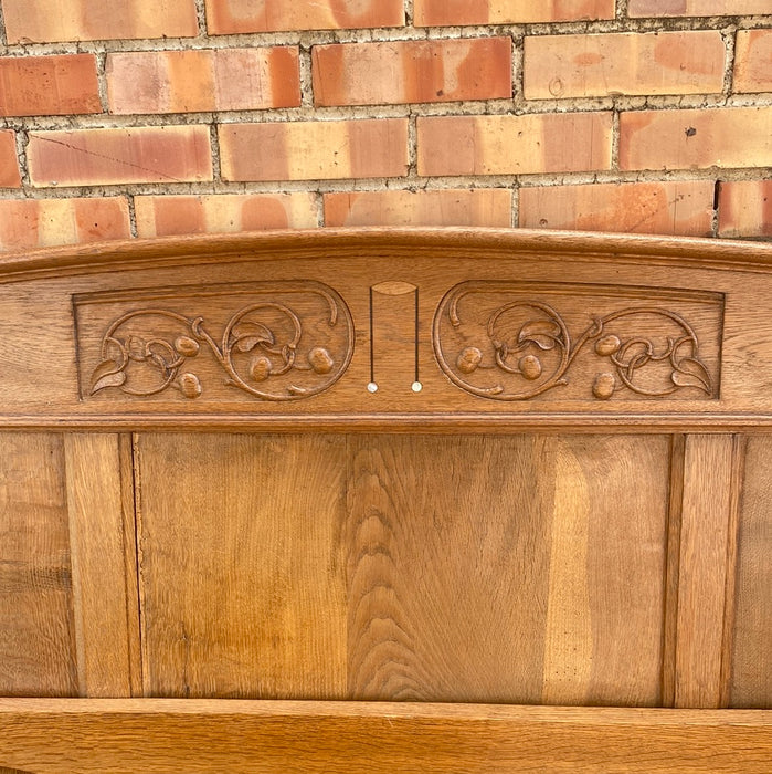 OAK BED WITH CARVED VINES