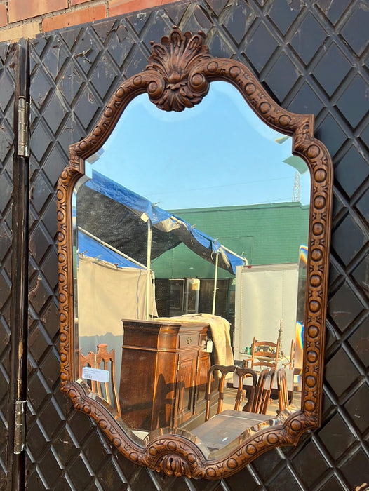 VERTICAL SMALL CARVED BEVELED MIRROR