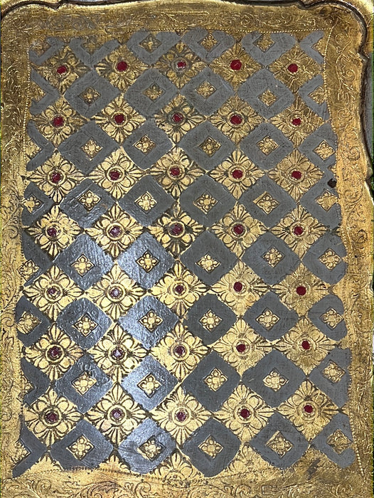 LARGE GREY AND GOLD FLORENTINE TRAY