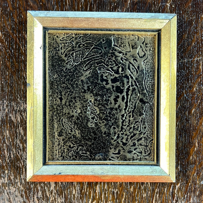 TINY BLACK AND GOLDEN METALLIC FRAMED ART