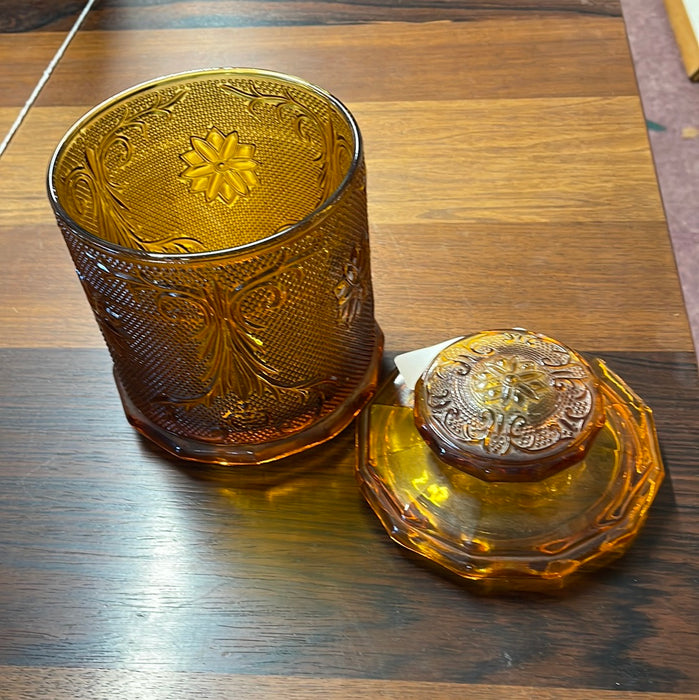 AMBER GLASS CANISTER