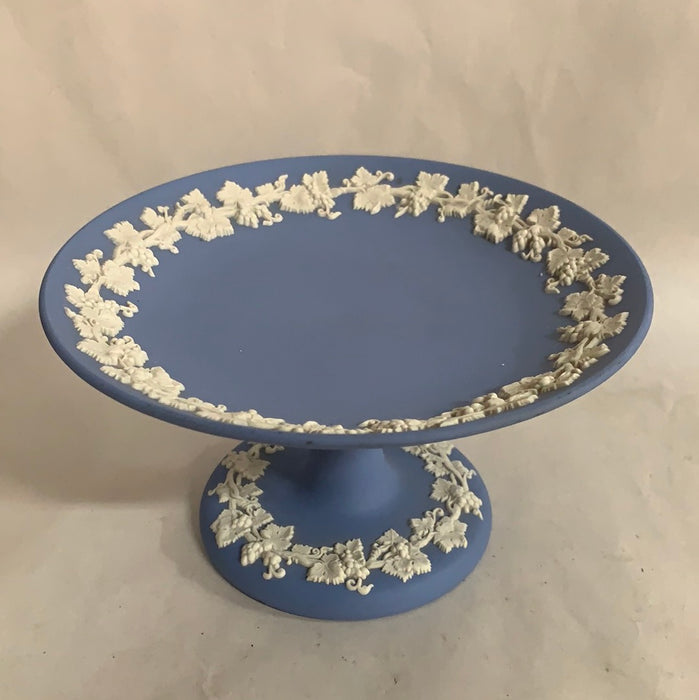 SMALL BLUE WEDGWOOD JASPERWARE COMPOTE