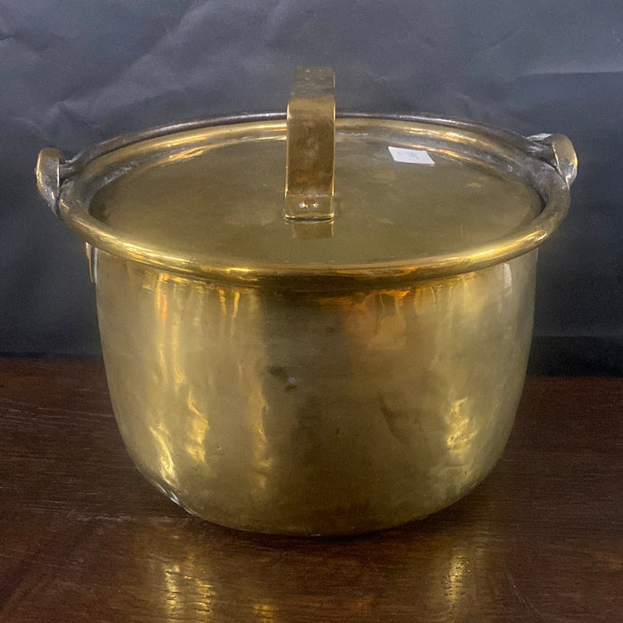 IRON HANDLE BRASS POT WITH LID