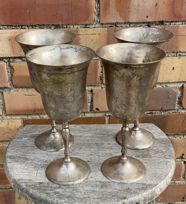 SET OF 4 SILVER PLATED GOBLETS