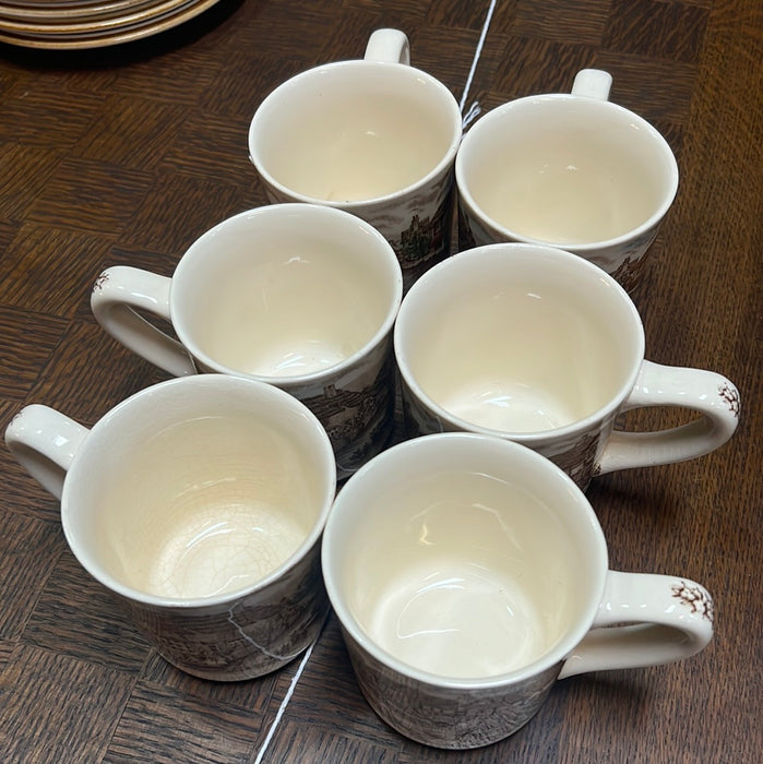 SET OF 6 JOHNSON BROTHERS CHINA COFFEE MUGS