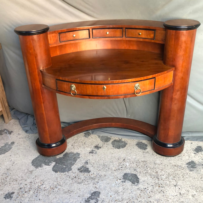 CENTURY OVAL WRITING DESK WITH COLUMN SHAPED SIDES