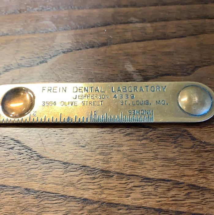 FREIN DENTAL LAB COPPER ADVERTISING LETTER OPENER