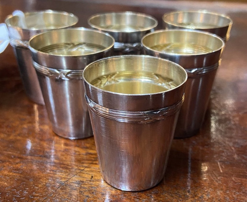 SET OF 6 SILVERPLATE SHOT GLASSES