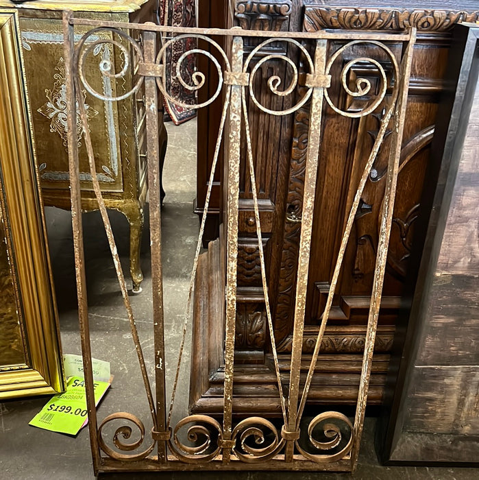 RECTANGULAR IRON GATE WITH SWIRLS