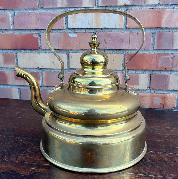 LARGE BRASS TEA POT