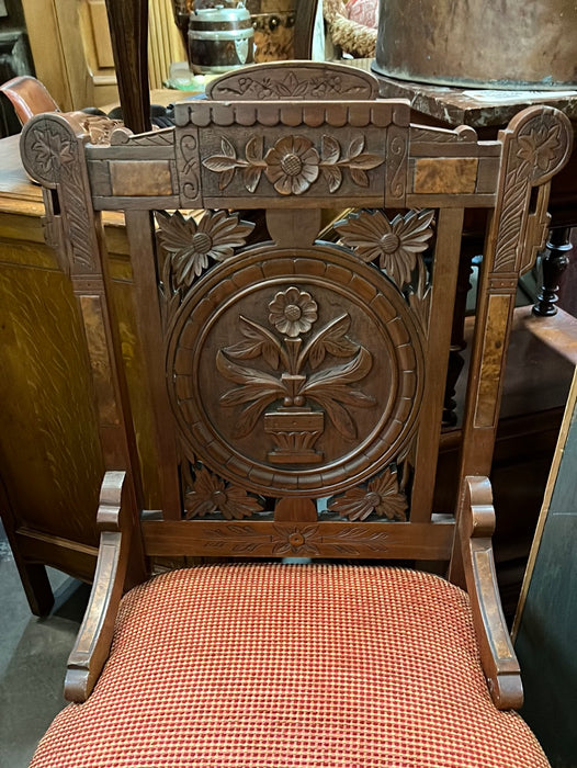 EAST LAKE SIDE CHAIR WITH CARVED LEAF