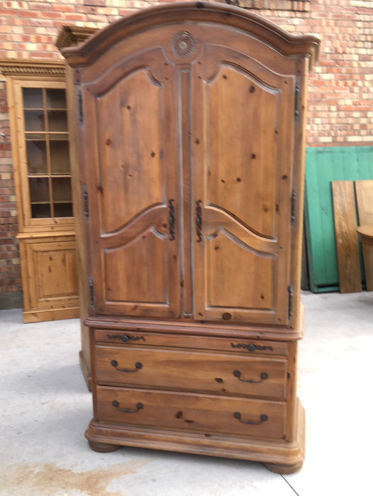 NOT OLD 2 DRAWER AND 2 DOOR PINE CABINET