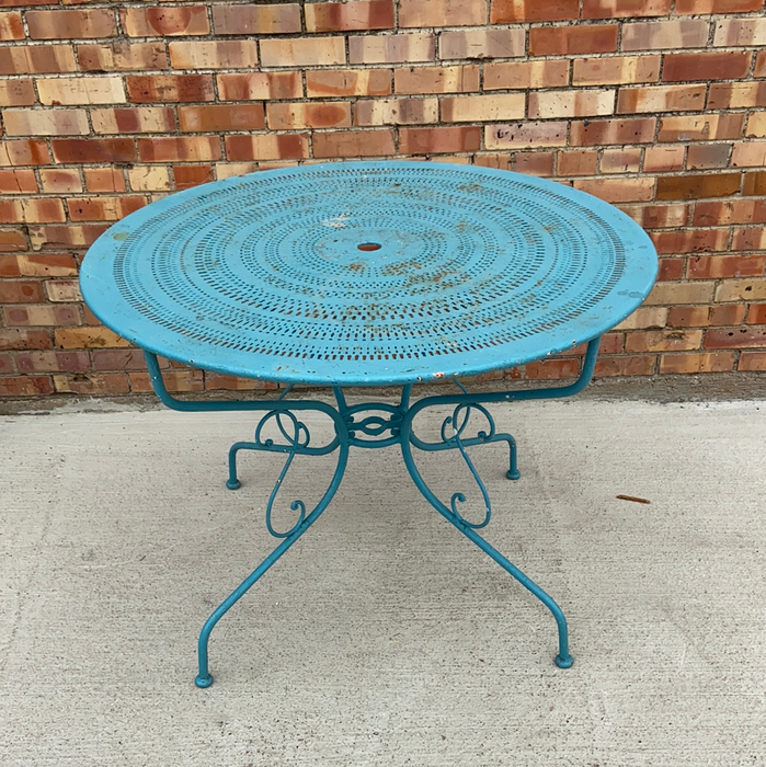 FRENCH IRON TURQUOISE TABLE FROM PARIS