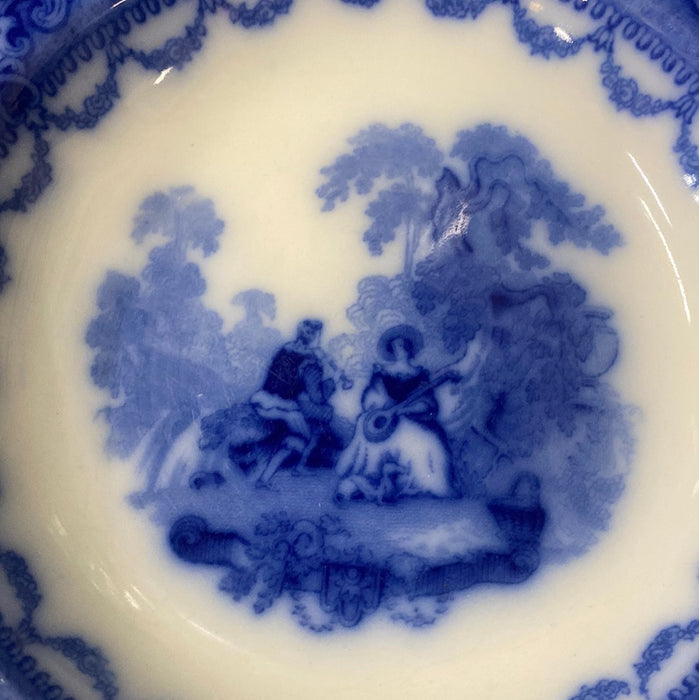 LARGE DOLTON WATTEAU FLO-BLUE BOWL CIRCA 1910