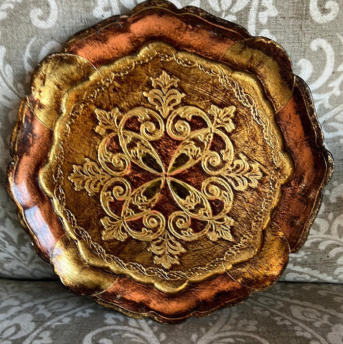 SMALL ROUND FLORENTINE TRAY