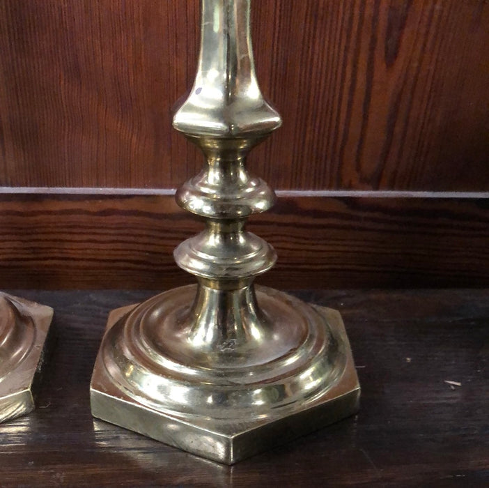 PAIR OF BRASS CANDLESTANDS