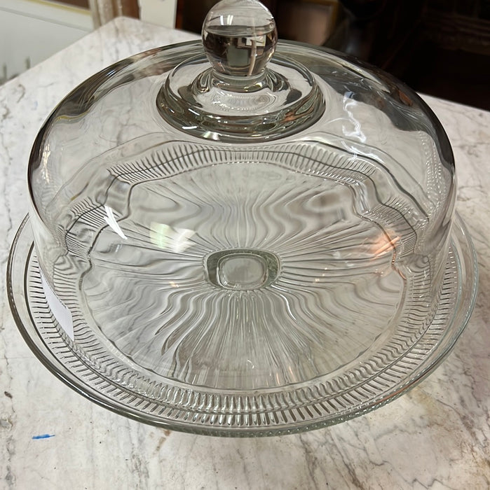 IMPERIAL GLASS CAKE PEDESTAL WITH DOME
