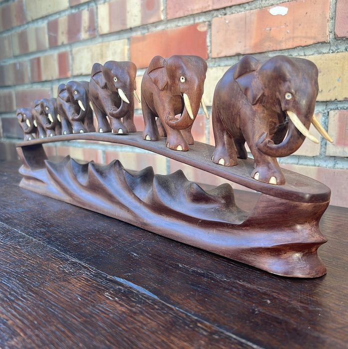 CARVED ELEPHANT TRAIN