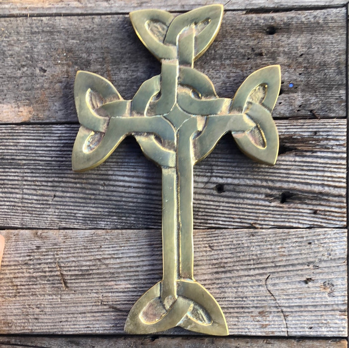 BRASS WOVEN CROSS MADE IN MEXICO