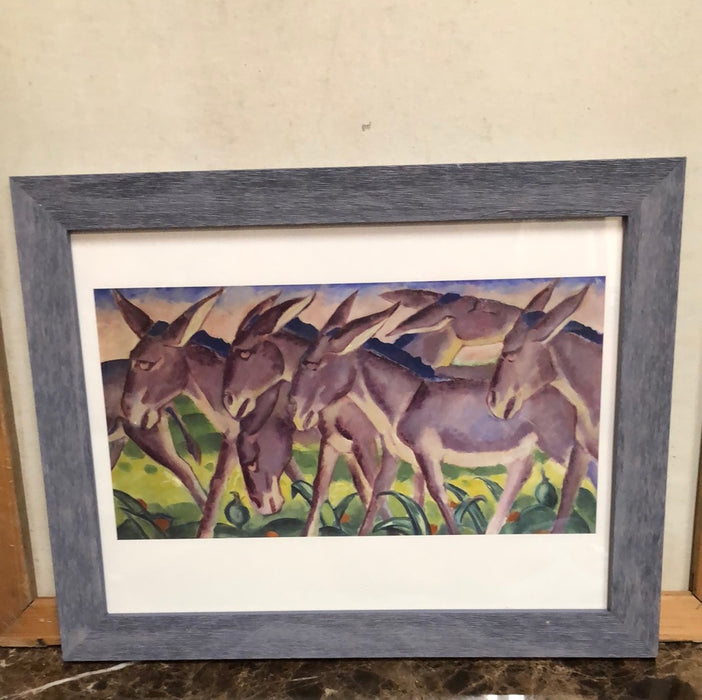 FRAMED PRINT OF 4 DONKEYS