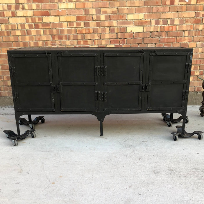 Mid-century campaign style industrial side board