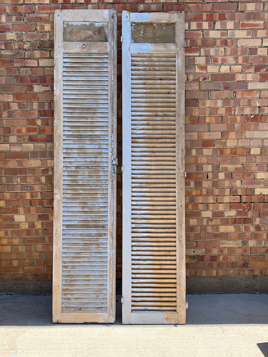 PAIR OF TALL WHITE SHUTTERS